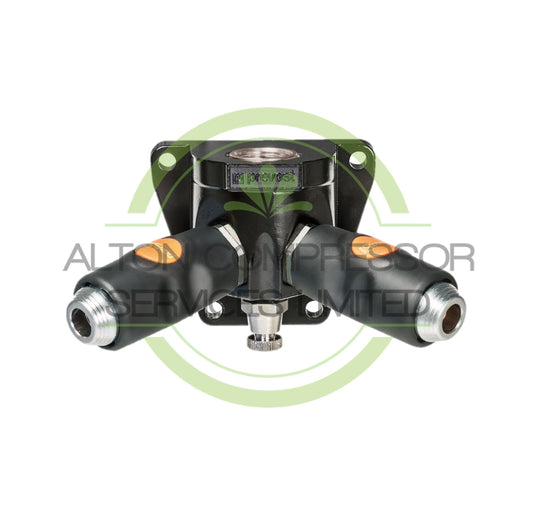 PREVOST British 1/2" 2 Port Wall Bracket With Couplings BSI 068103WK