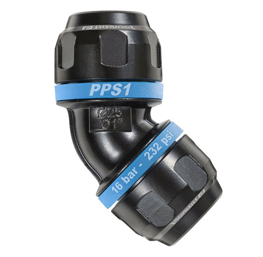 PREVOST 45° Aluminium Equal Elbow Compressed Air Fitting PPS1 4C